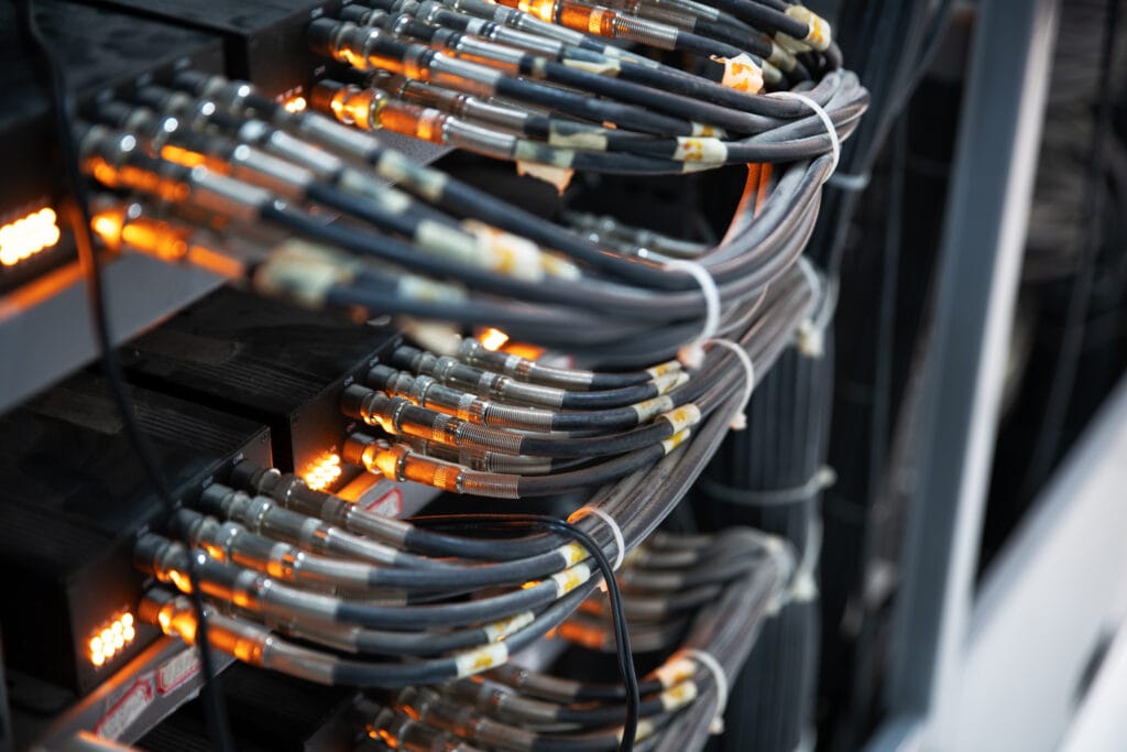 network cables connected in network switches